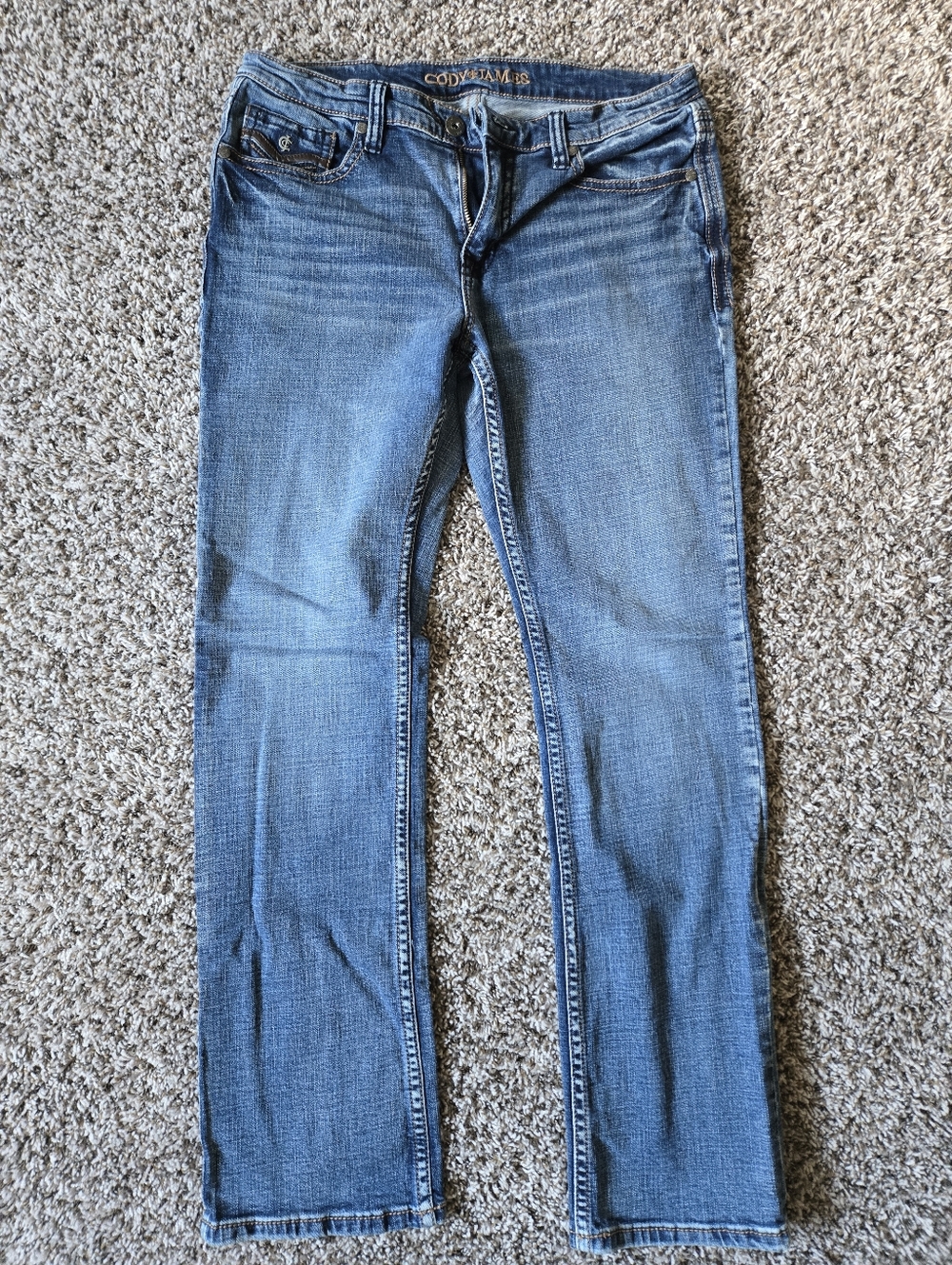 Cody James Core Goldsign Men's Size 34x34 Blue Straight-Leg Denim Jeans Bootcut